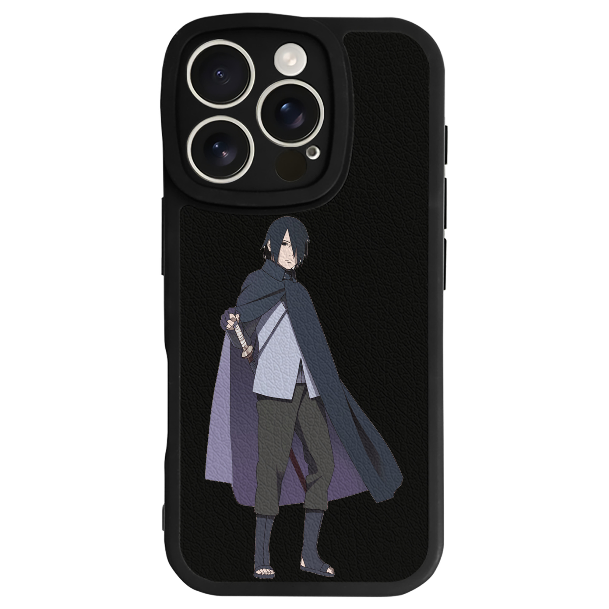 （画像用） NARUTO -ナルト- うちは サスケ Uchiha Sasuke 【iPhone 16シリーズ対応】シリコンスマホケース（レザー調） 材質：シリコン
